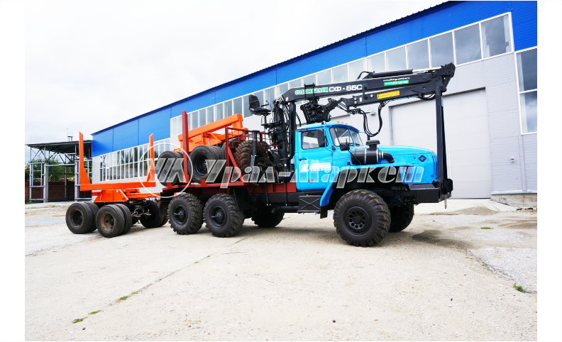 Лесовоз с гидроманипулятором СФ-65С 4456N5-20 на шасси Урал 55571-1151-60М