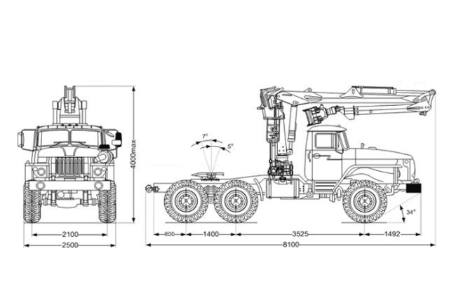 «Урал 55571» с гидроманипулятором СФ-85с