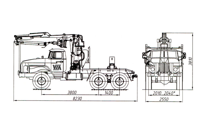 Трубоплетевоз с гидроманипулятором СФ-65С 4456N2-20 на шасси Урал 55571-1151-60М
