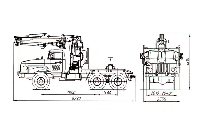Трубоплетевоз с гидроманипулятором ОМТЛ-97 4456N2-20 Урал 55571-1151-60М