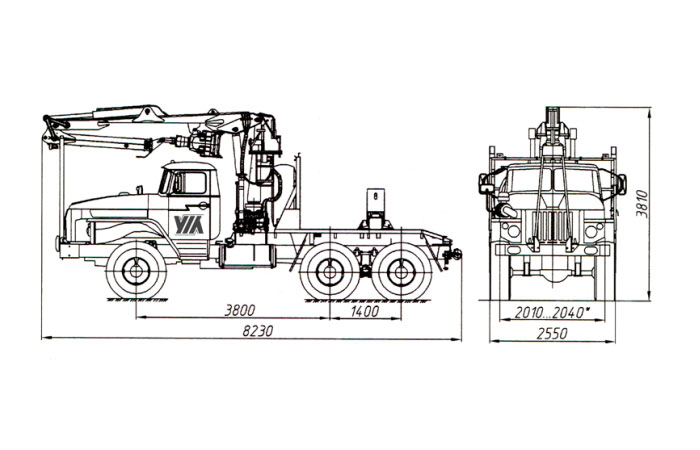 Трубоплетевоз с гидроманипулятором ЛВ-185-14 (Атлант-90) 4456N1-20 на шасси Урал