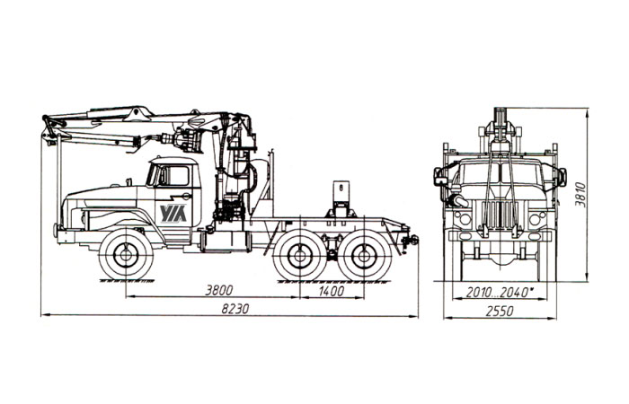 Трубоплетевоз с гидроманипулятором ОМТЛ-97 4456N1-20 на шасси Урал 5557-1151-60М
