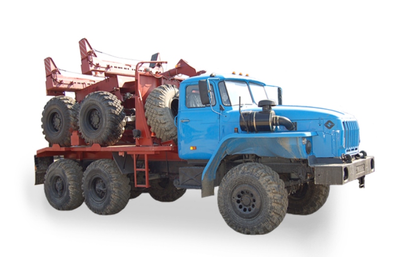 Лесовозный автопоезд с прицепом-роспуском 4456R2 на шасси Урал 55571-1151-60М