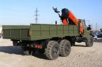 Бортовой автомобиль «Урал 4320-0911-60М» с гидроманипулятором. общий вид сзади