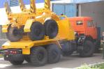 Трубовоз «Камаз 43118» с прицепом-роспуском, общий вид сзади