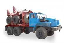 Лесовозный автопоезд с прицепом-роспуском 4456R2 на шасси Урал 55571-1151-60М
