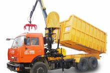 Металловоз «Камаз 65115» с КМУ и грейфером, общий вид